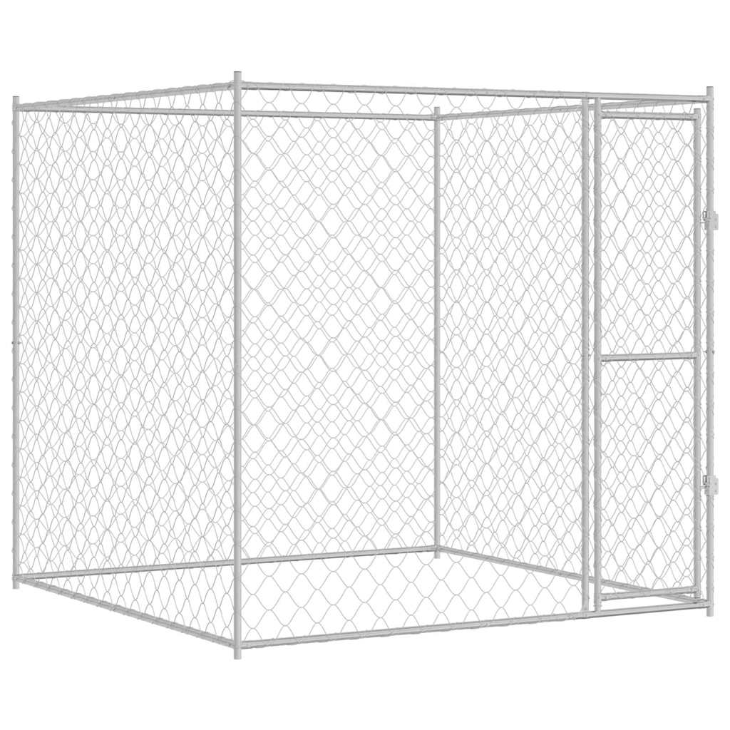 Klec Pro Psa Stříbrná 200 X 200 X 200 Cm Pozinkovaná Ocel