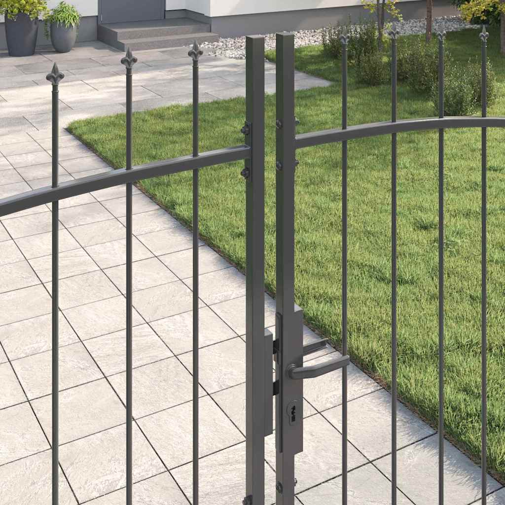 Dvojitá Brána Woerden 299,5 X 224,5 Cm Ocel Šedá Zamykatelné