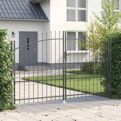 Dvojitá Brána Woerden 299,5 X 224,5 Cm Ocel Šedá Zamykatelné
