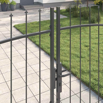 Dvojitá Brána Woerden 400 X 224,5 Cm Ocel Šedá Zamykatelné