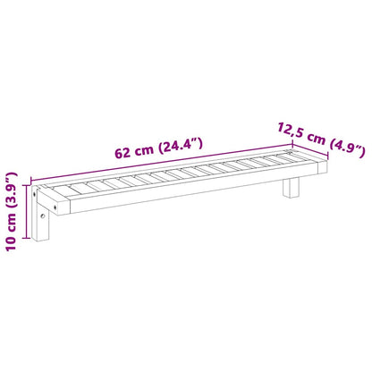 Závěsný Regál Na Zeď Nástěnný Přírodní 62 X 10 X 12,5 Cm