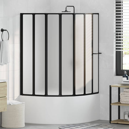 Sprchová Zástěna Černá 168 X 140 Cm Hliník
