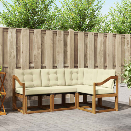 Venkovní Pohovková Souprava 4 Ks Přirozená A Krémová