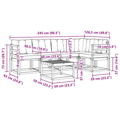 Venkovní Pohovková Souprava 6 Ks Přirozená A Krémová
