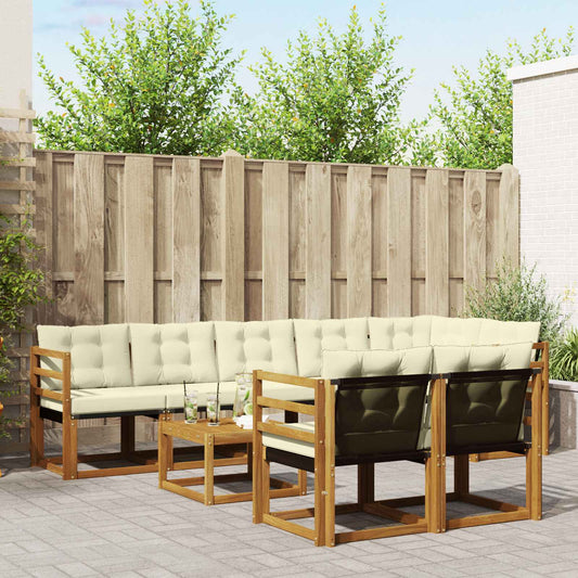 Venkovní Pohovková Souprava 9 Ks Přirozená A Krémová