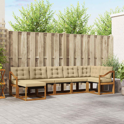 Venkovní Pohovková Souprava 7 Ks Přirozená A Krémová