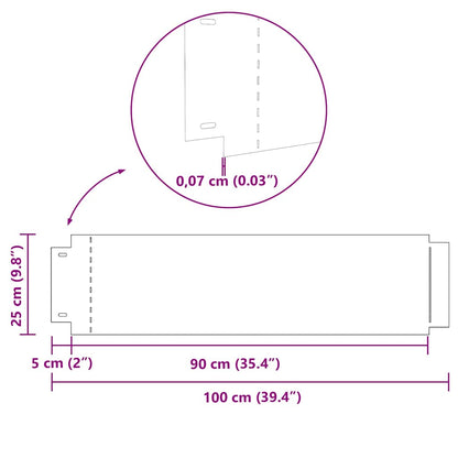 Obrubníky Trávníku 30 Ks 100 X 25 X 0,07 Cm Pozinkovaná Ocel