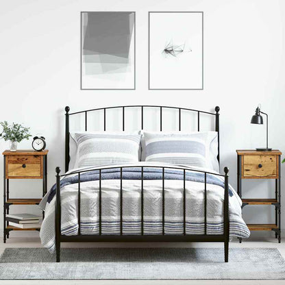 Noční Skříňka 2 Pcs Hnědá 33,5 X 36 X 70 Cm Dřevěný Materiál