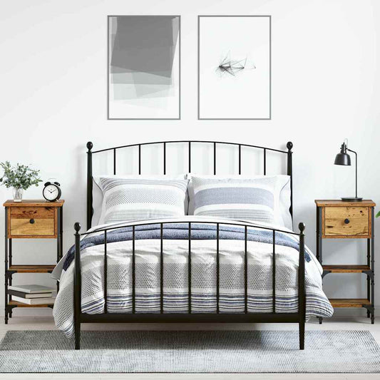 Noční Skříňka 2 Pcs Hnědá 33,5 X 36 X 70 Cm Dřevěný Materiál