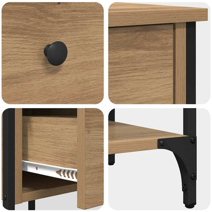 Noční Skříňka 2 Ks Hnědá 33,5 X 36 X 70 Cm Dřevěný Materiál