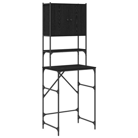 Skříň Na Pračku Černý 0Ak 68 X 48,5 X 194 Cm Kompozitní Dřevo