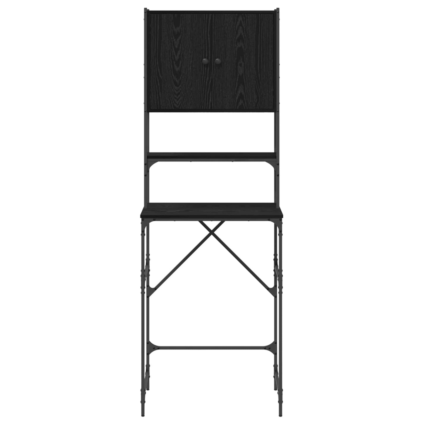 Skříň Na Pračku Černý 0Ak 68 X 48,5 X 194 Cm Kompozitní Dřevo