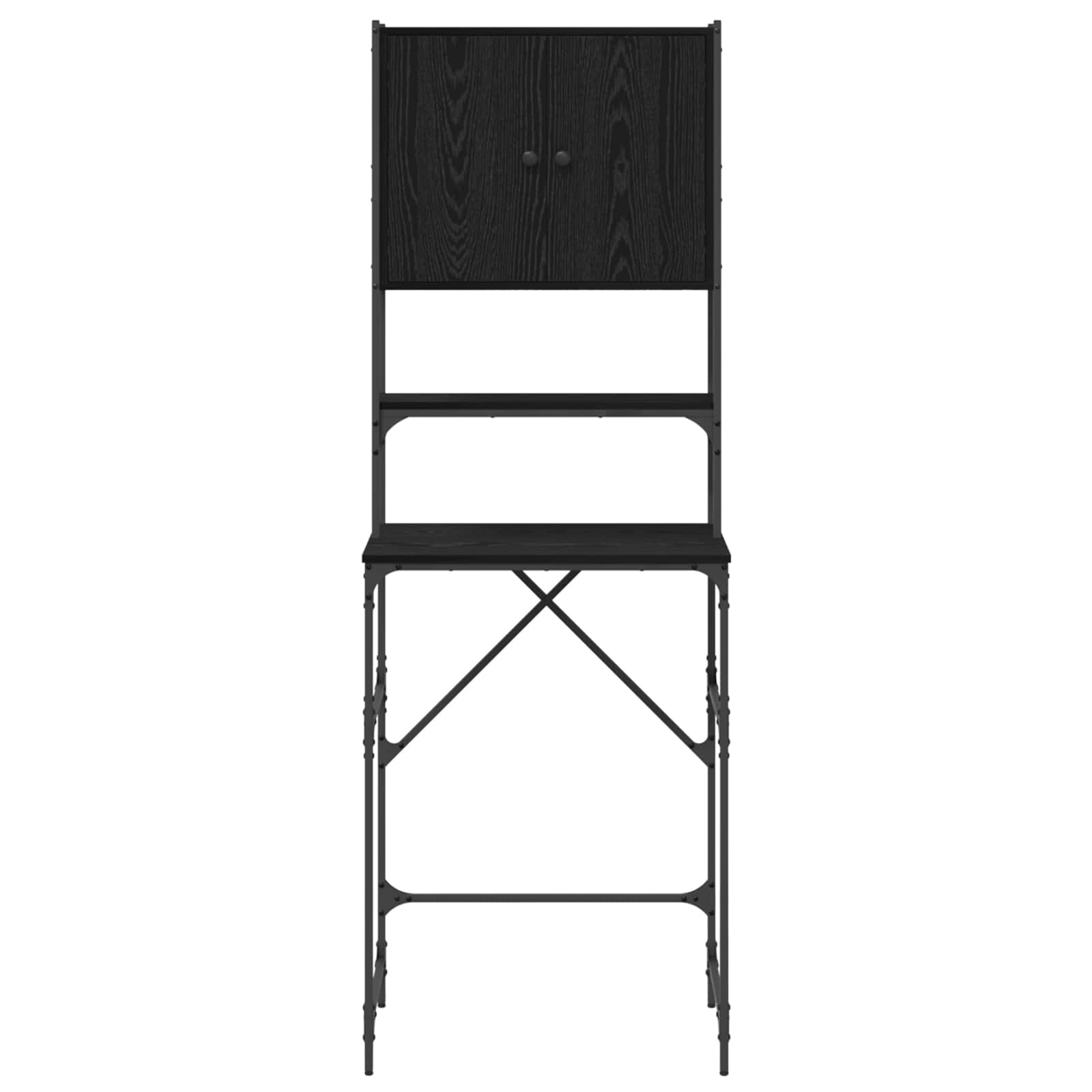 Skříň Na Pračku Černý 0Ak 68 X 48,5 X 194 Cm Kompozitní Dřevo