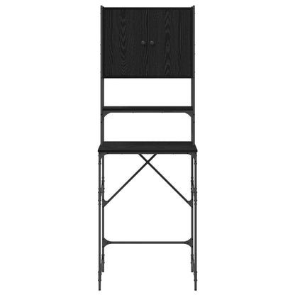 Skříň Na Pračku Černý 0Ak 68 X 48,5 X 194 Cm Kompozitní Dřevo