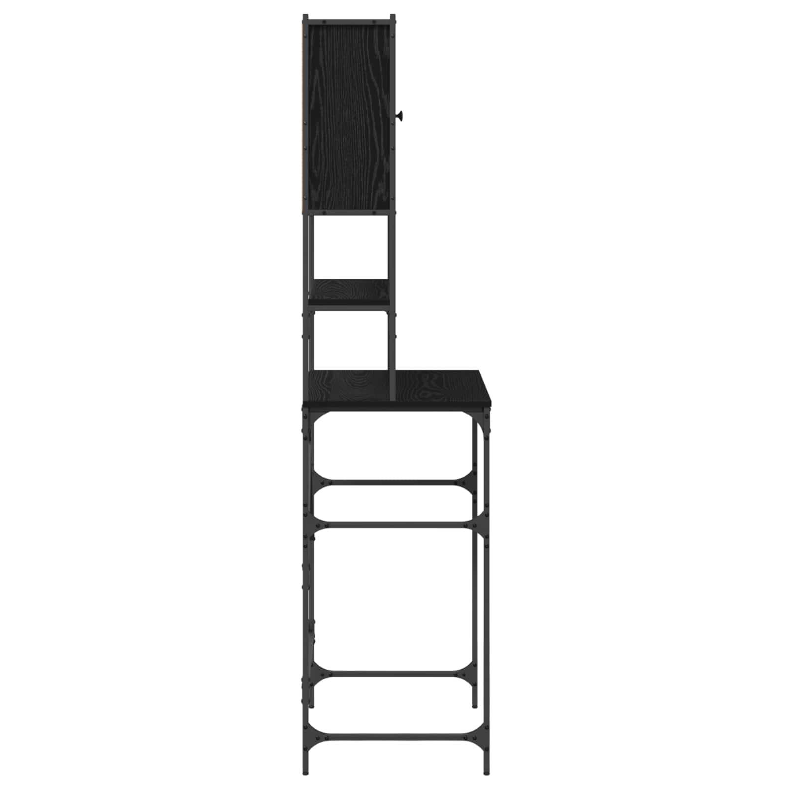 Skříň Na Pračku Černý 0Ak 68 X 48,5 X 194 Cm Kompozitní Dřevo