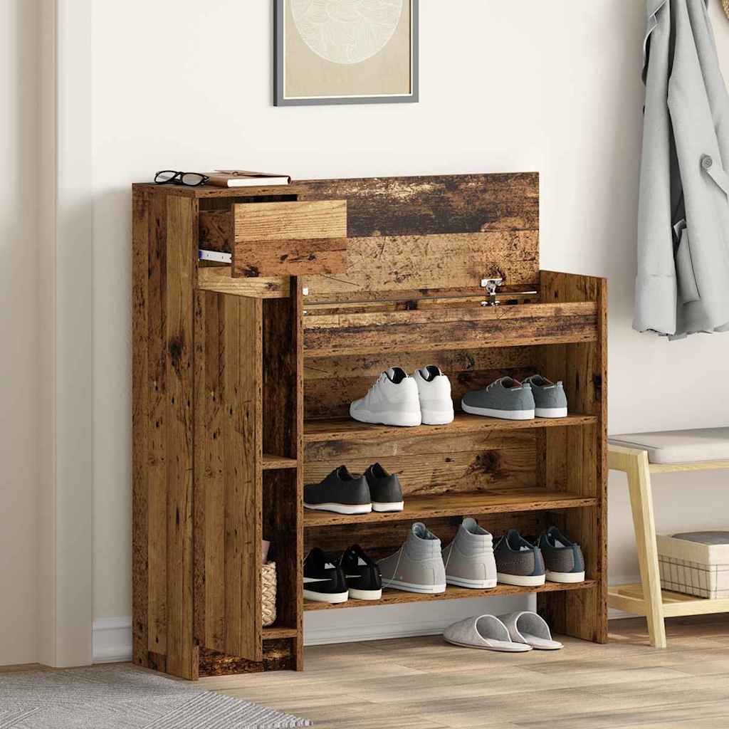 Skříň Na Obuv Staré Dřevo 100,5 X 28 X 100 Cm Kompozitní Dřevo