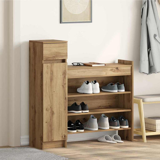 Skříň Na Obuv Se Zásuvkou Artisanový Dub 100,5 X 28 X 100 Cm