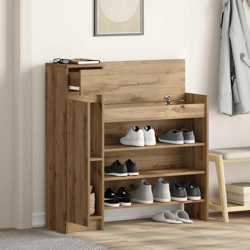 Skříň Na Obuv Se Zásuvkou Artisanový Dub 100,5 X 28 X 100 Cm
