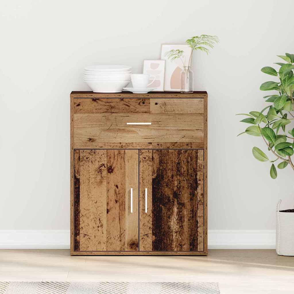 Servírovací Skříň Staré Dřevo 60 X 31 X 70 Cm Kompozitní Dřevo