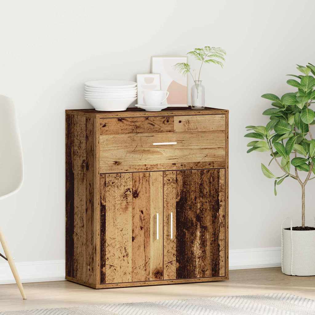 Servírovací Skříň Staré Dřevo 60 X 31 X 70 Cm Kompozitní Dřevo