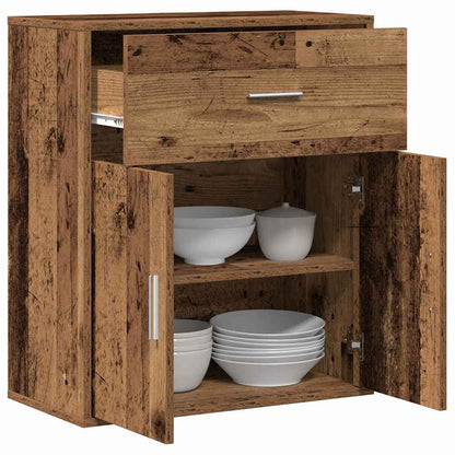 Servírovací Skříň Staré Dřevo 60 X 31 X 70 Cm Kompozitní Dřevo