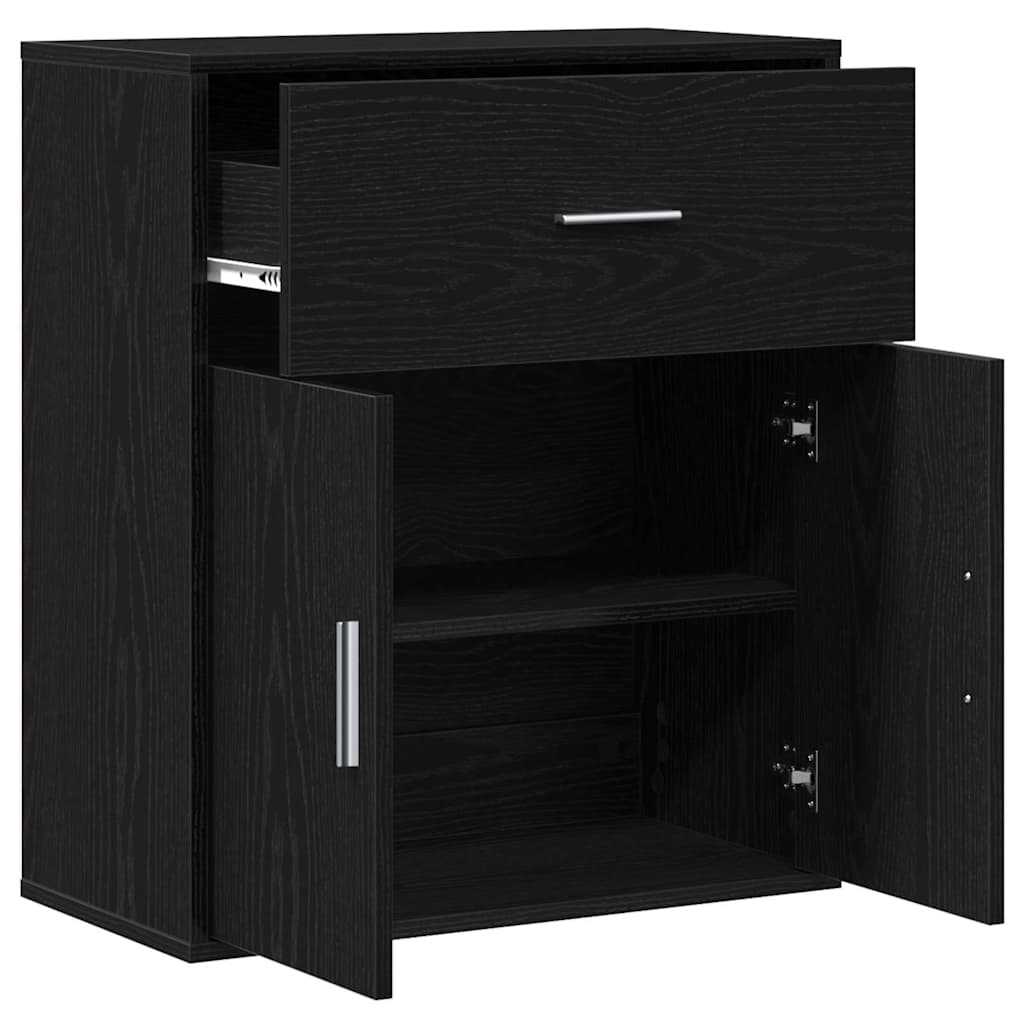 Servírovací Skříň Černý Dub 60 X 31 X 70 Cm Kompozitní Dřevo