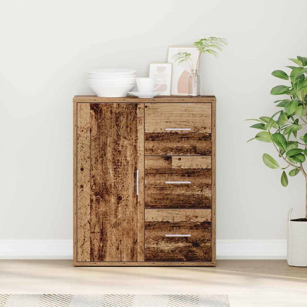 Servírovací Skříň Staré Dřevo 60 X 31 X 70 Cm Kompozitní Dřevo