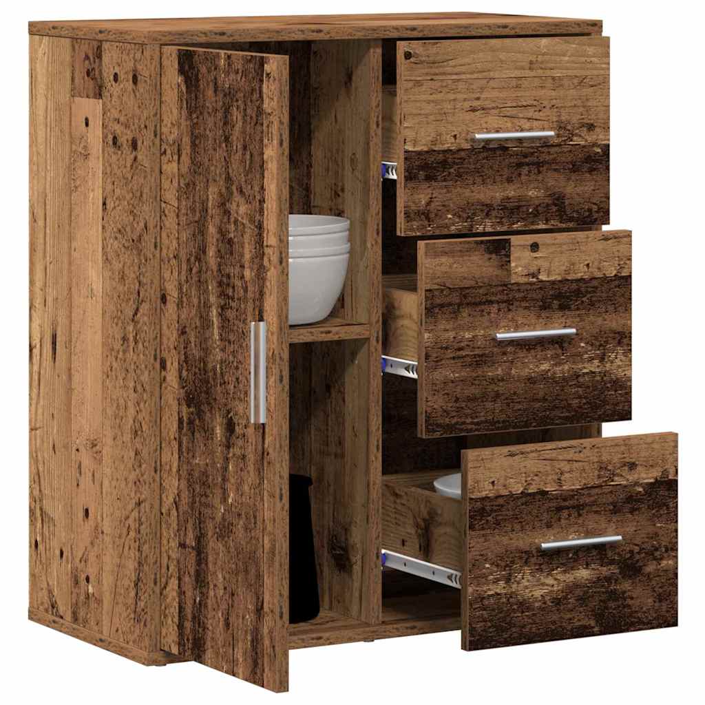 Servírovací Skříň Staré Dřevo 60 X 31 X 70 Cm Kompozitní Dřevo