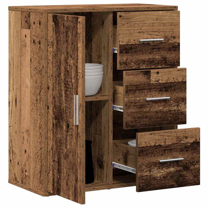 Servírovací Skříň Staré Dřevo 60 X 31 X 70 Cm Kompozitní Dřevo