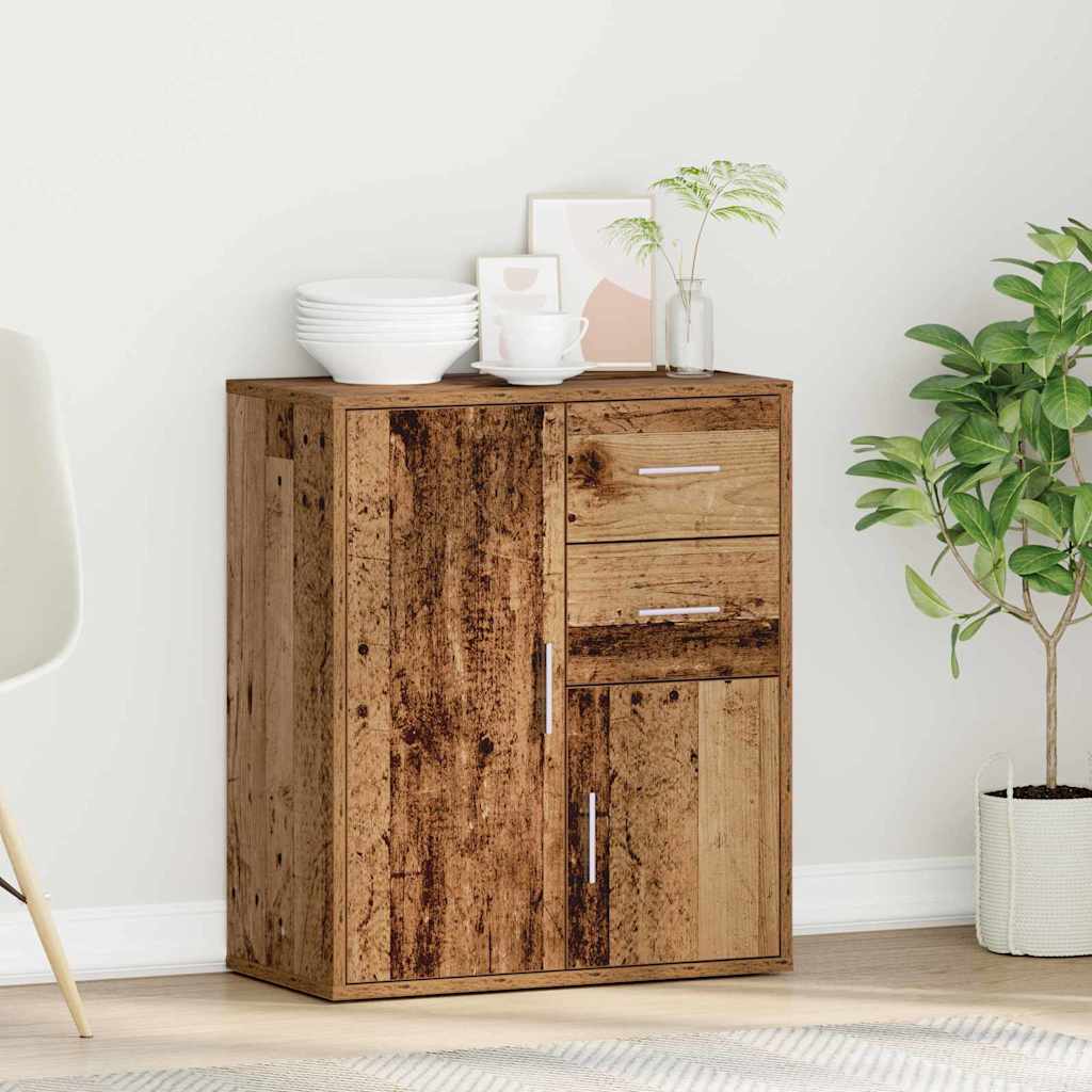 Servírovací Skříň Staré Dřevo 60 X 31 X 70 Cm Kompozitní Dřevo