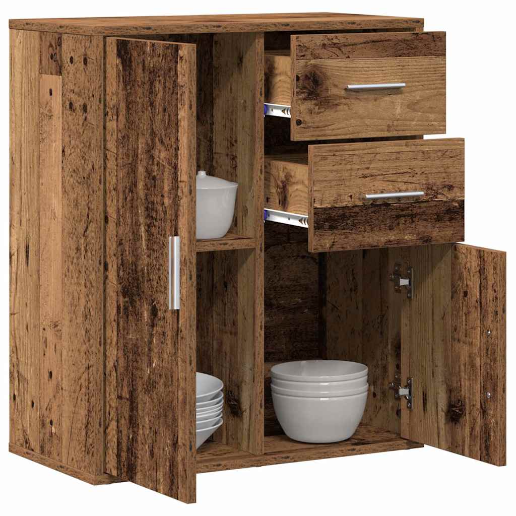 Servírovací Skříň Staré Dřevo 60 X 31 X 70 Cm Kompozitní Dřevo