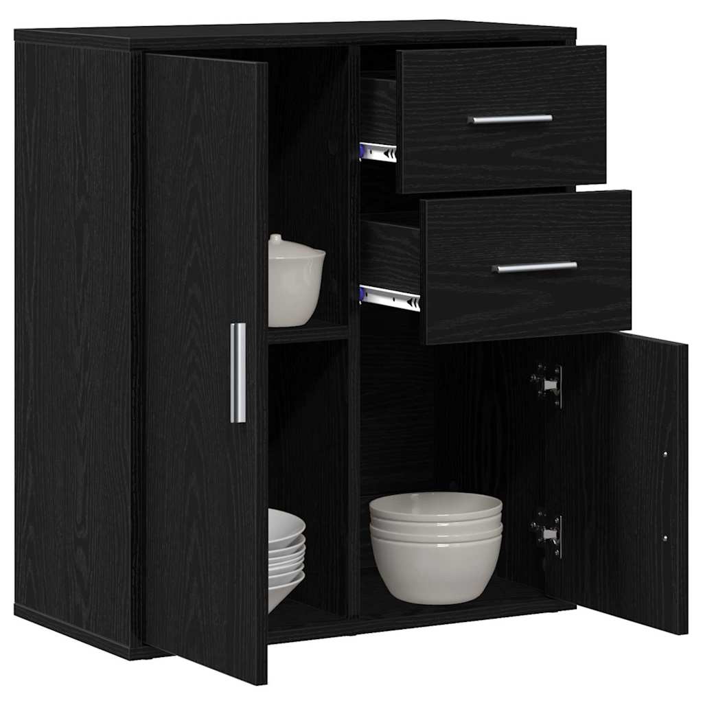 Servírovací Skříň Černý Dub 60 X 31 X 70 Cm Kompozitní Dřevo