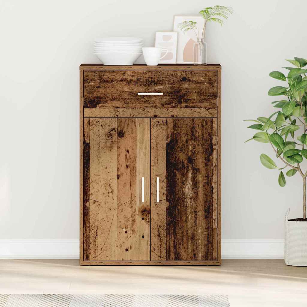 Servírovací Skříň Staré Dřevo 60 X 30 X 84 Cm Kompozitní Dřevo