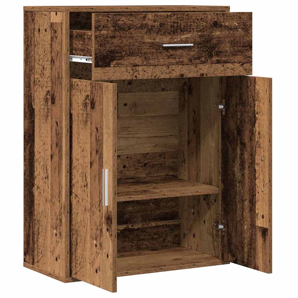 Servírovací Skříň Staré Dřevo 60 X 30 X 84 Cm Kompozitní Dřevo