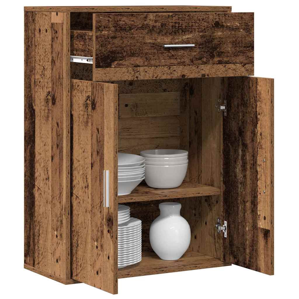 Servírovací Skříň Staré Dřevo 60 X 30 X 84 Cm Kompozitní Dřevo