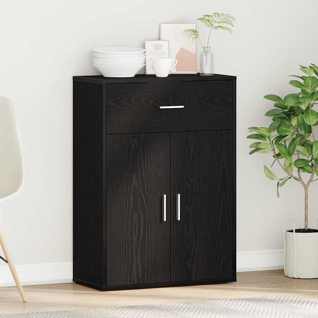 Servírovací Skříň Černý Dub 60 X 30 X 84 Cm Kompozitní Dřevo