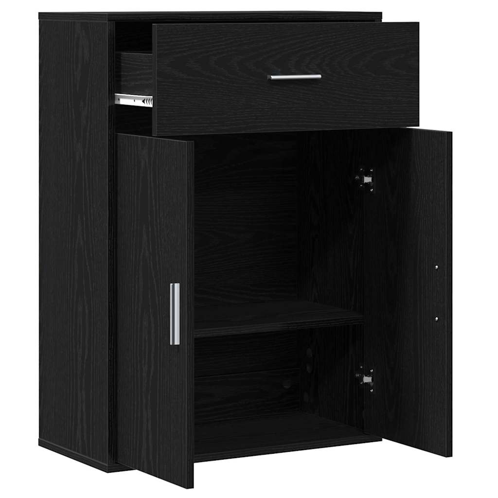 Servírovací Skříň Černý Dub 60 X 30 X 84 Cm Kompozitní Dřevo