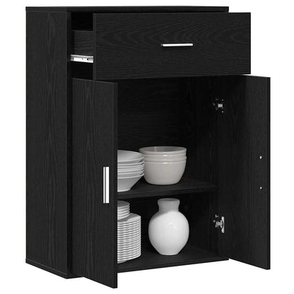Servírovací Skříň Černý Dub 60 X 30 X 84 Cm Kompozitní Dřevo