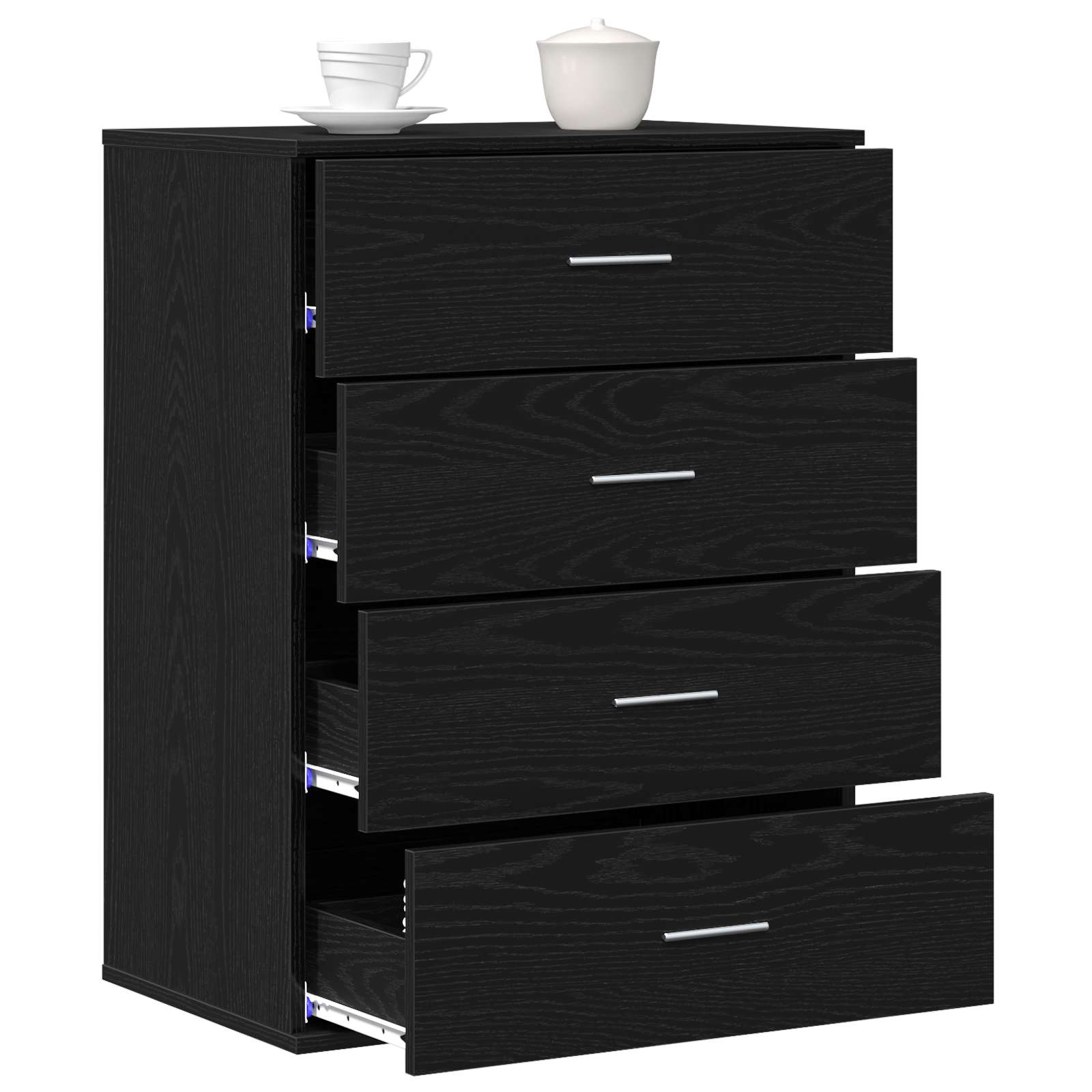 Servírovací Skříň Černý Dub 60 X 39 X 80 Cm Kompozitní Dřevo