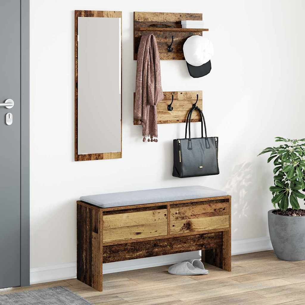 Sestava Nábytku Do Předsíně 4 Pcs Staré Dřevo 90 X 31 X 46,5 Cm
