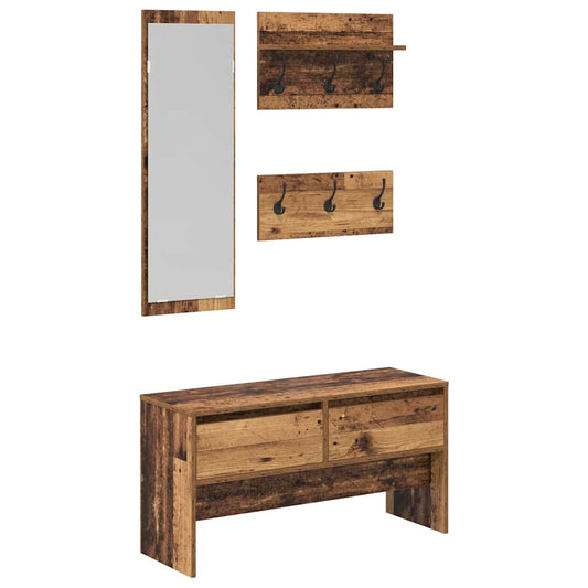 Sestava Nábytku Do Předsíně 4 Pcs Staré Dřevo 90 X 31 X 46,5 Cm