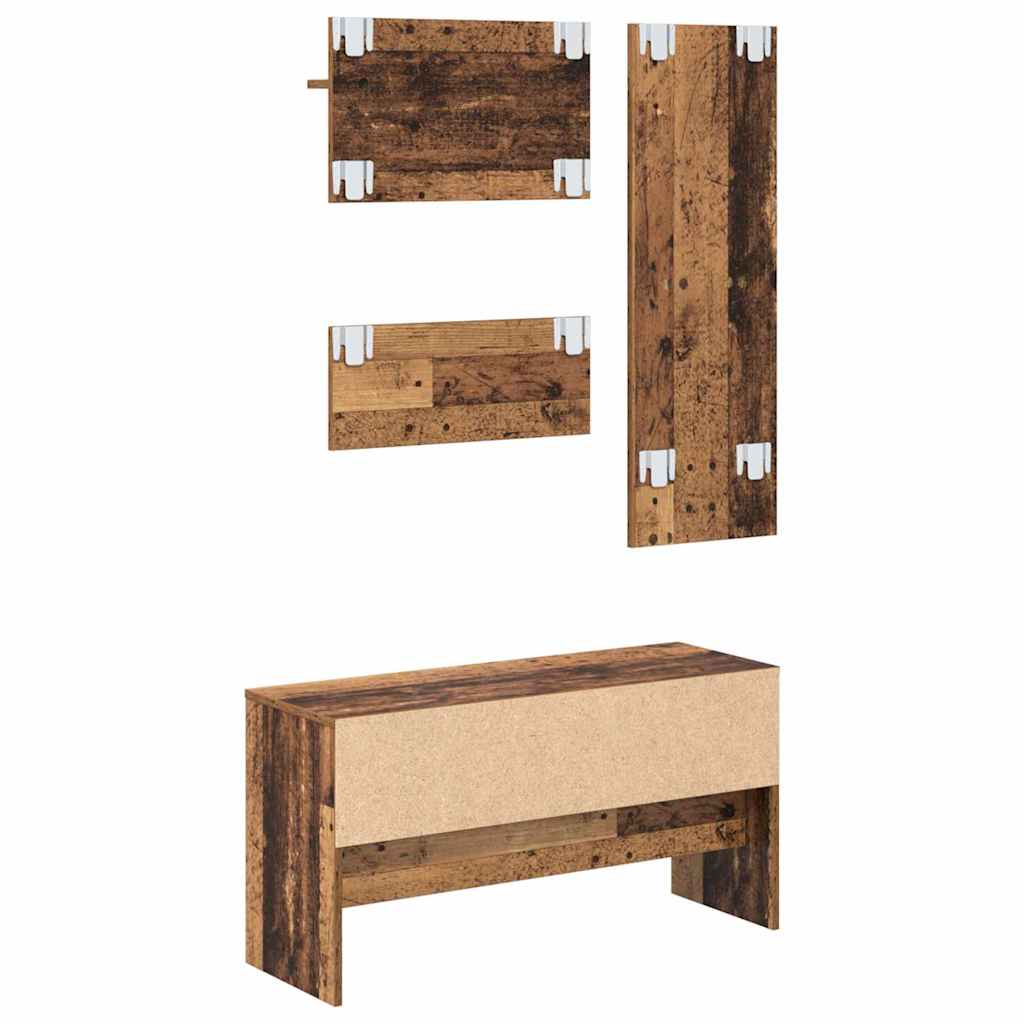 Sestava Nábytku Do Předsíně 4 Pcs Staré Dřevo 90 X 31 X 46,5 Cm