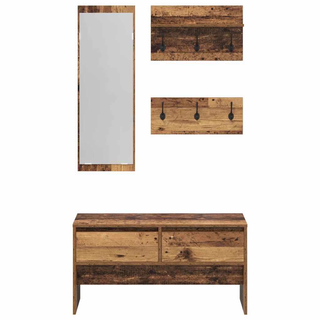 Sestava Nábytku Do Předsíně 4 Pcs Staré Dřevo 90 X 31 X 46,5 Cm