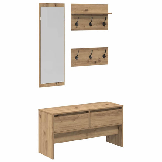 Sestava Nábytku Do Předsíně 4 Pcs Umělecký Dub Kompozitní Dřevo