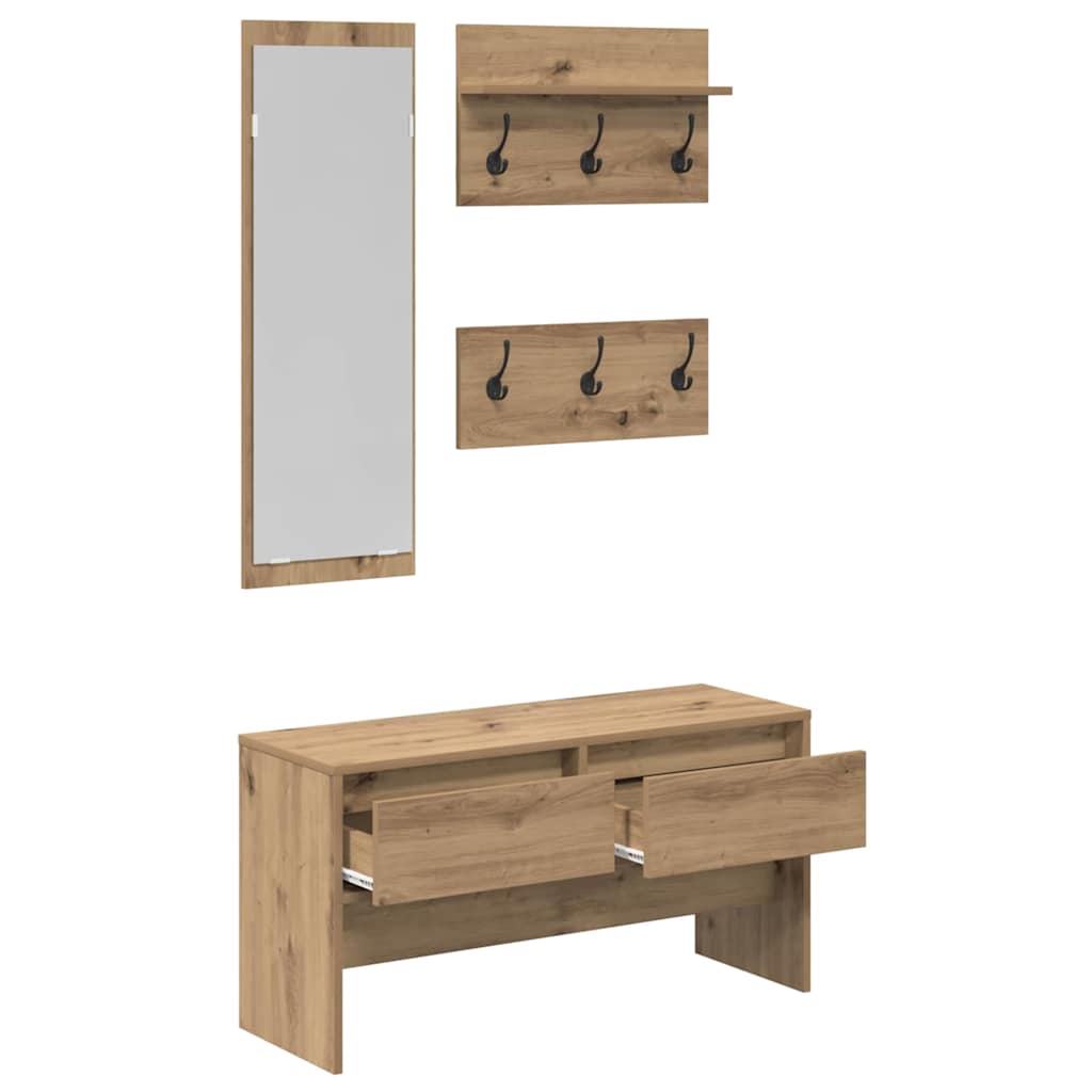 Sestava Nábytku Do Předsíně 4 Pcs Umělecký Dub Kompozitní Dřevo