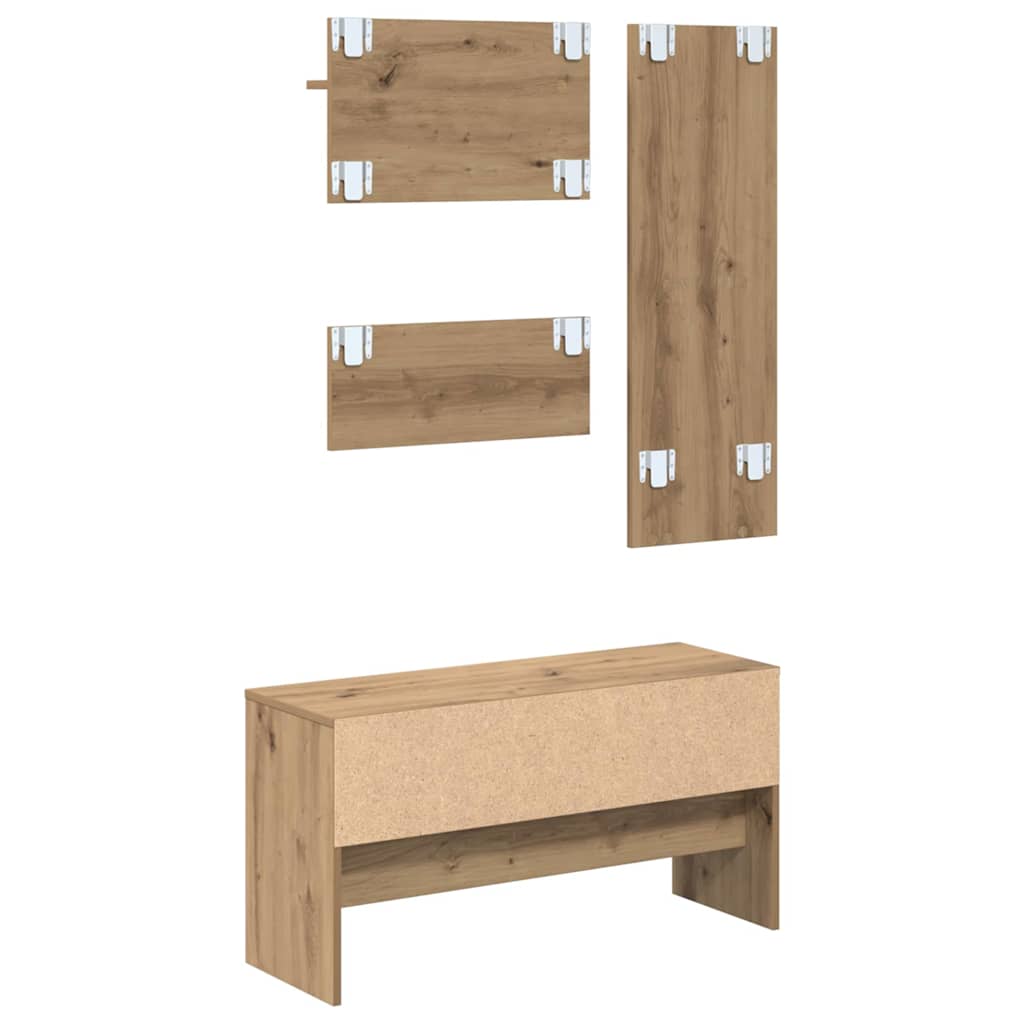 Sestava Nábytku Do Předsíně 4 Pcs Umělecký Dub Kompozitní Dřevo