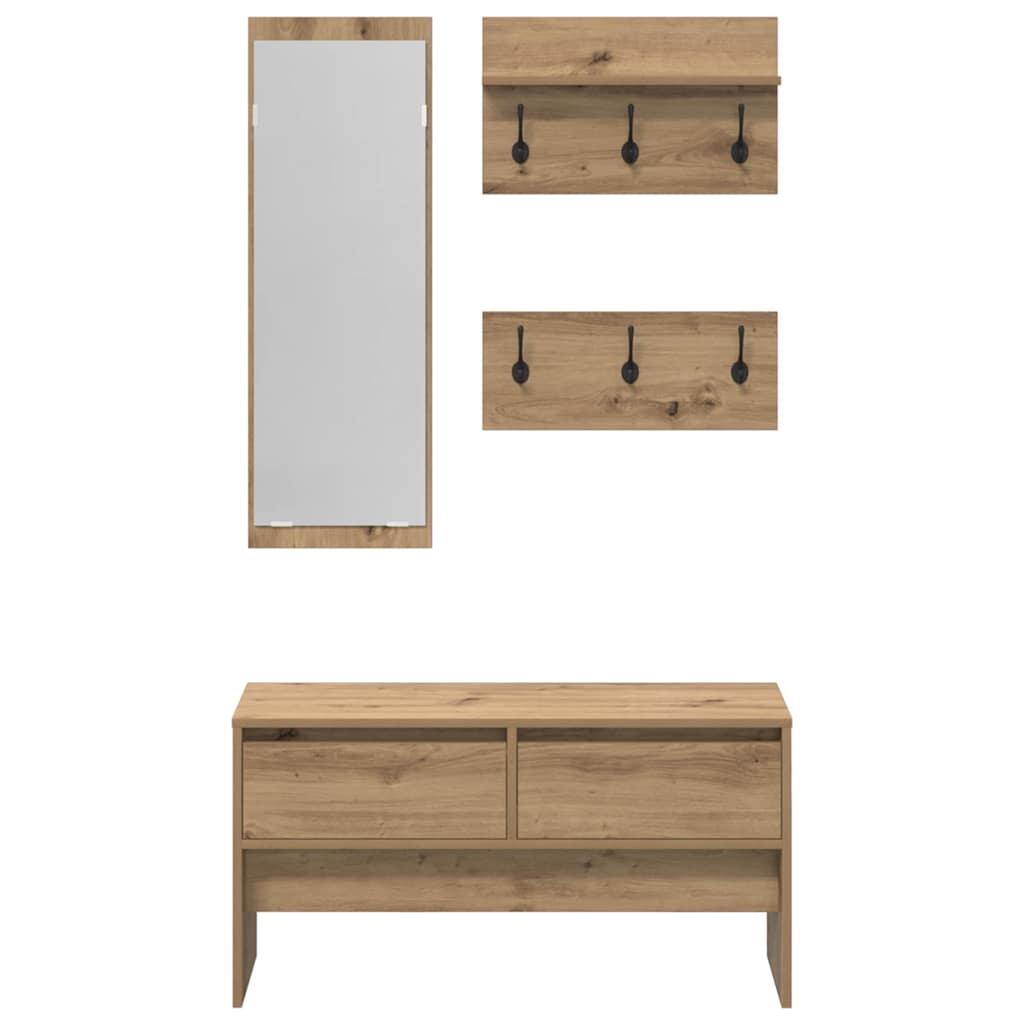 Sestava Nábytku Do Předsíně 4 Pcs Umělecký Dub Kompozitní Dřevo