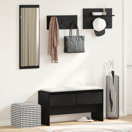 Sestava Nábytku Do Předsíně 4 Pcs Černý Dub 90 X 31 X 46,5 Cm