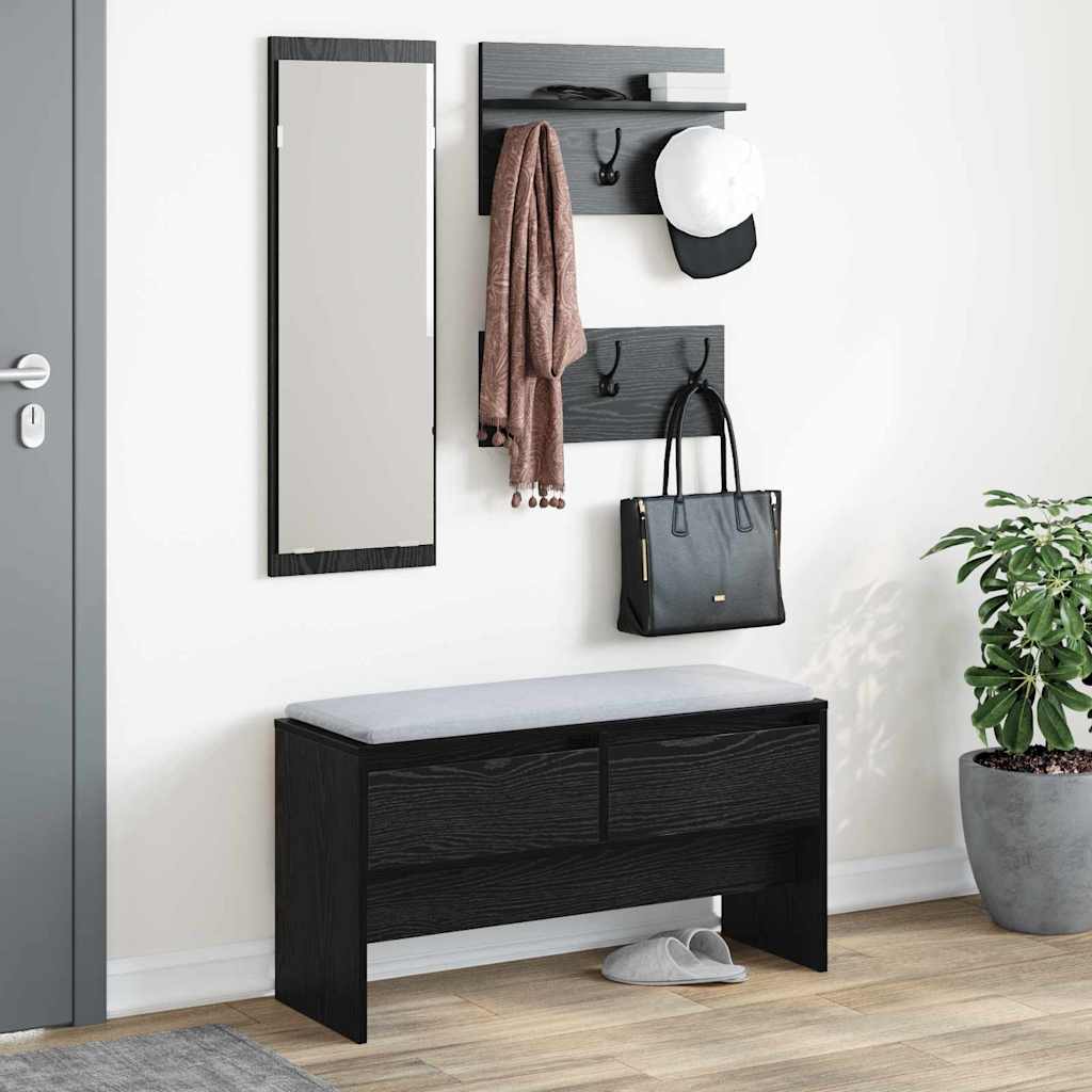 Sestava Nábytku Do Předsíně 4 Pcs Černý Dub 90 X 31 X 46,5 Cm