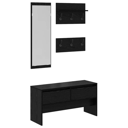 Sestava Nábytku Do Předsíně 4 Pcs Černý Dub 90 X 31 X 46,5 Cm